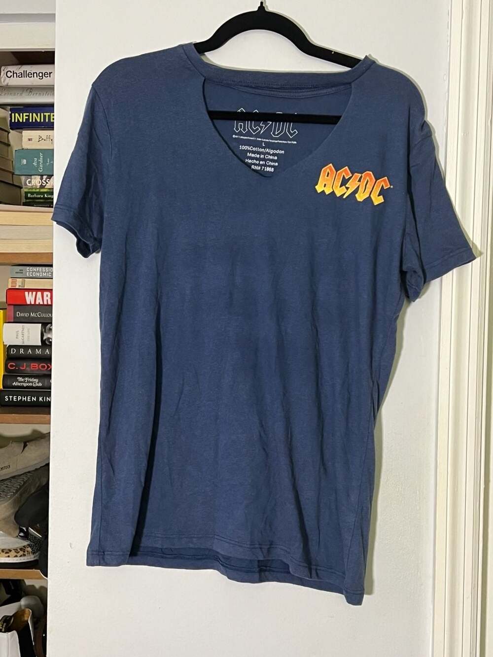 AC/DC Back In Black Graphic Cutout Neck T-Shirt